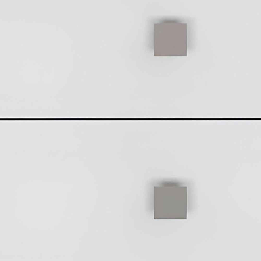 24" White Wood Two Drawer Nightstand