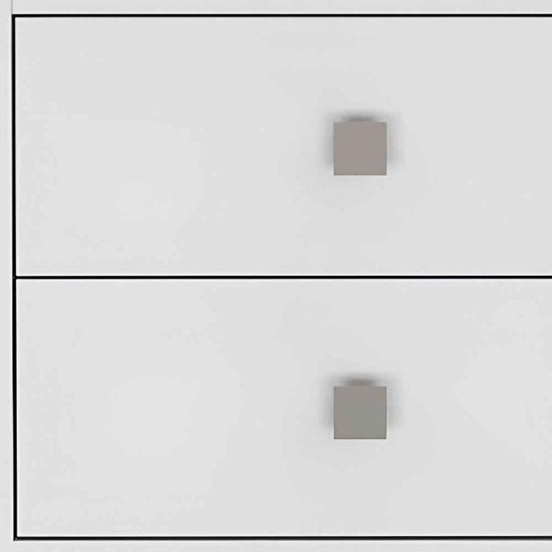 24" White Wood Two Drawer Nightstand