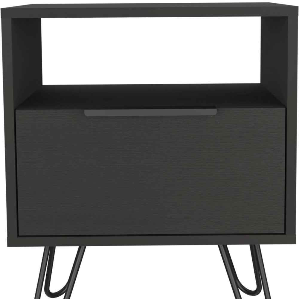 22" Black Wood Nightstand
