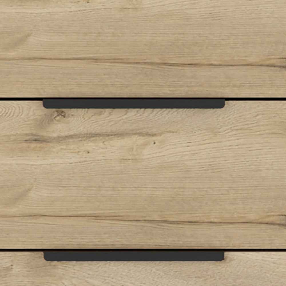 18" Brown and Black Three Drawer Standard Chest