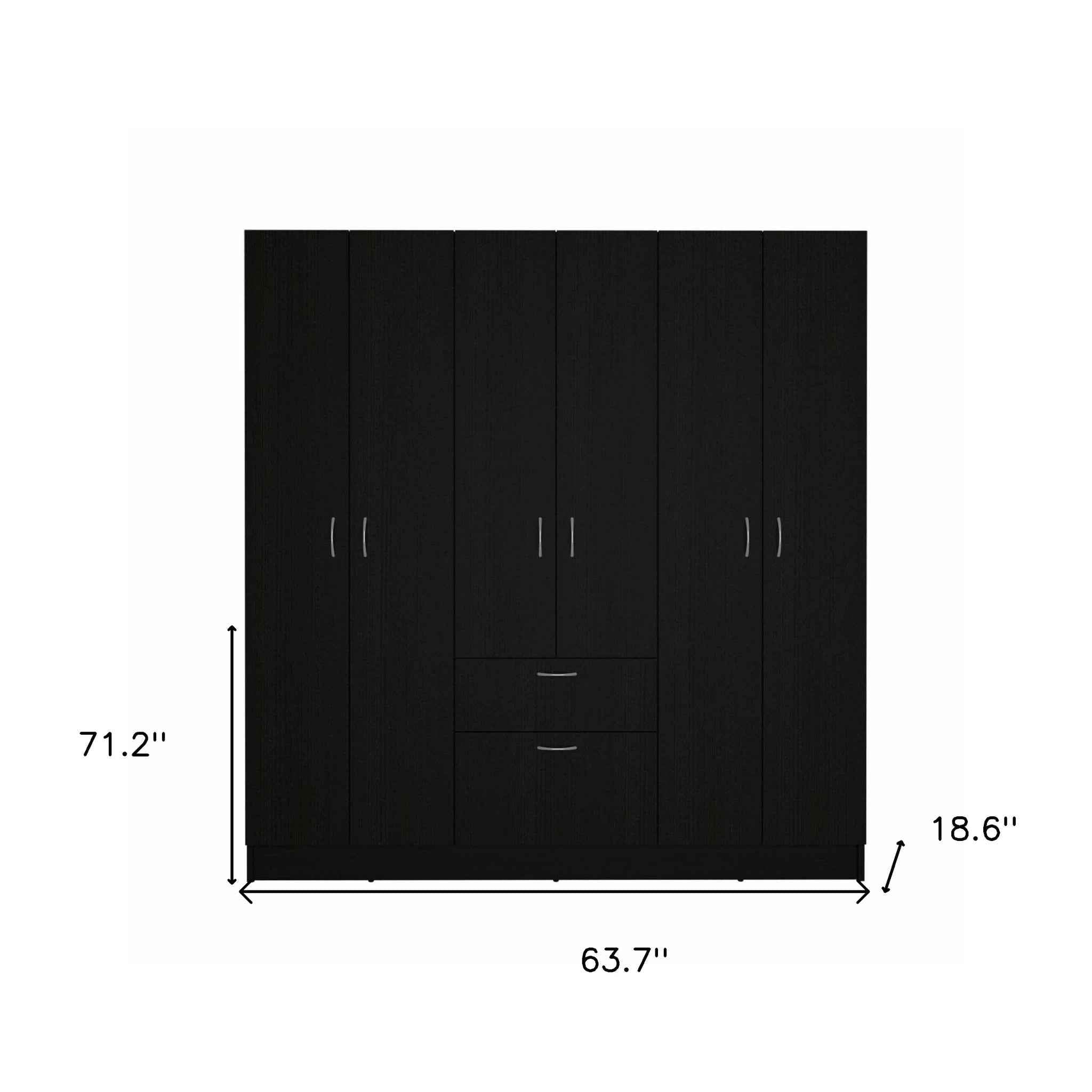 71" Black and White Single Drawer Combo Dresser