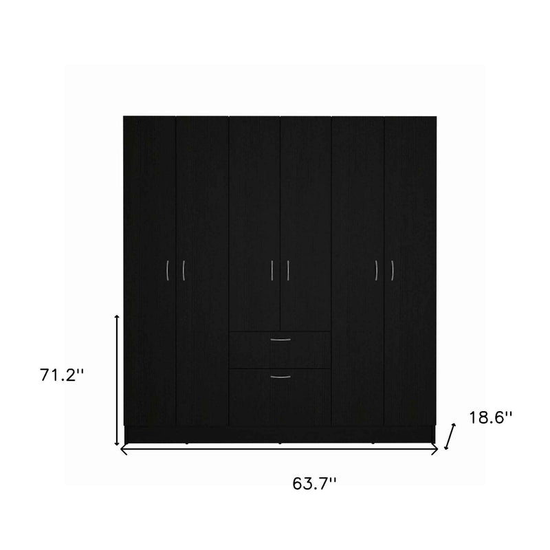 71" Black and White Single Drawer Combo Dresser