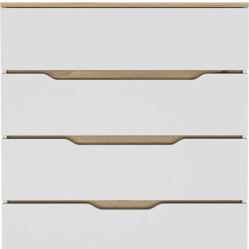 31" Brown and White Four Drawer Standard Chest