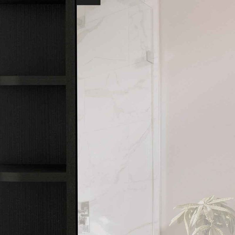 24" Black Wood Floating Bathroom Vanity