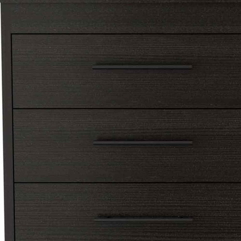 59" Black Six Drawer Double Dresser