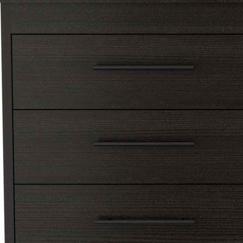59" Black Six Drawer Double Dresser