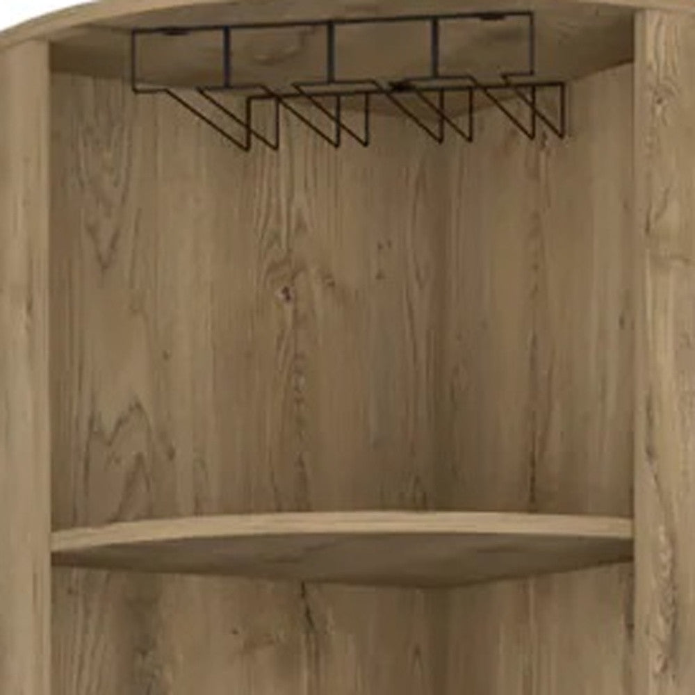 18" Natural Corner Bar Cabinet With Eleven Shelves - Kitchen & Dining