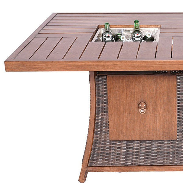 71" Brown Aluminum Cooler Insert with Umbrella Hole - Sports & Outdoor