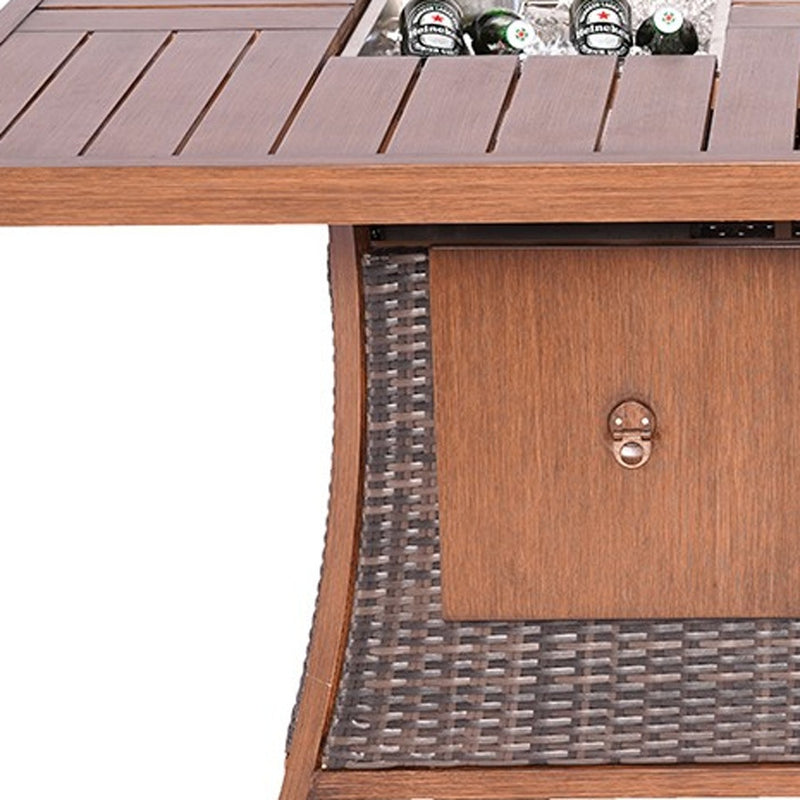 71" Brown Aluminum Cooler Insert with Umbrella Hole - Sports & Outdoor