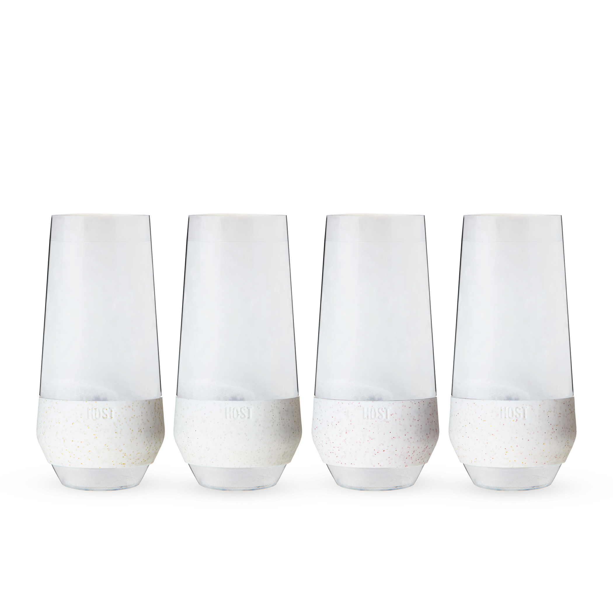 Champagne FREEZE Cooling Cups (set of 4) in Glitter Set by - White / 1 - Drinkware