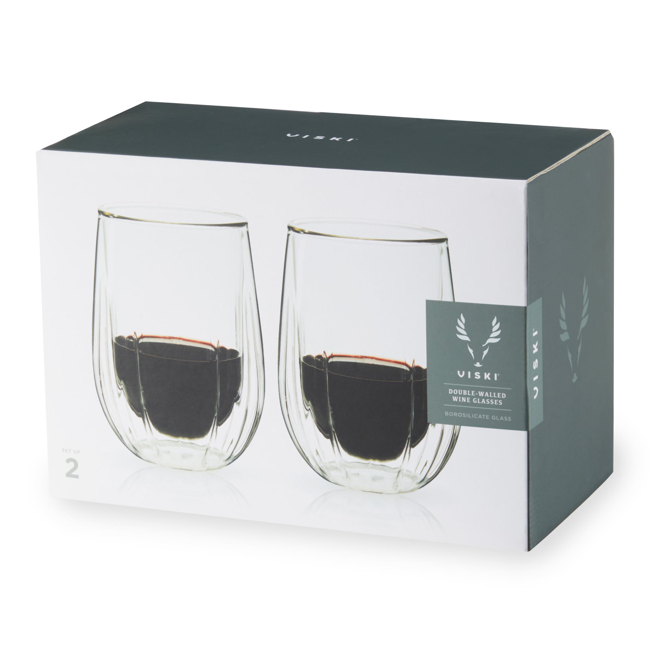 Double Walled Wine Glasses by Viski - Clear / 1 - Drinkware