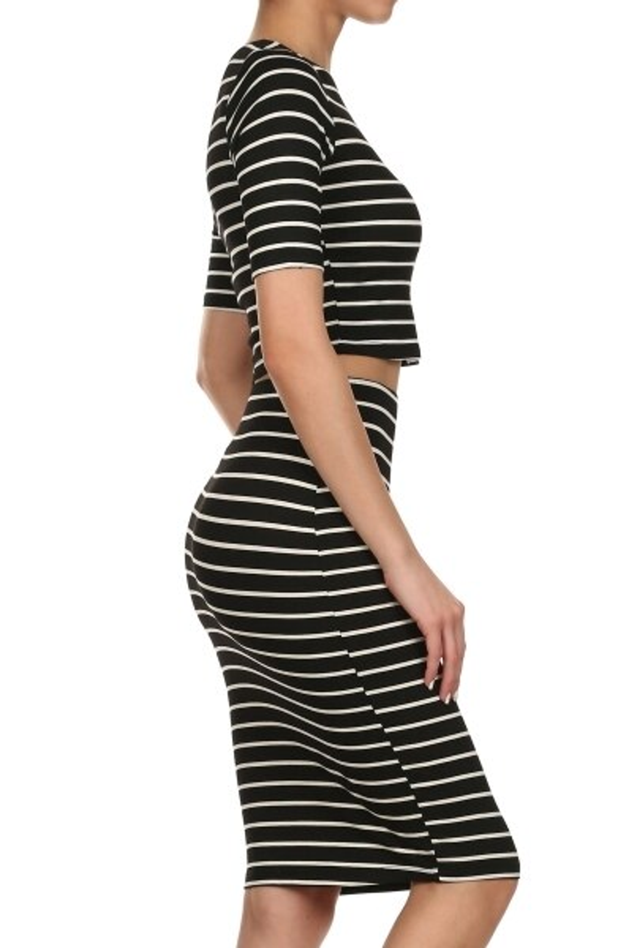 PinStripe It Set With Cropped Tee and Matching Skirt SurelyMine