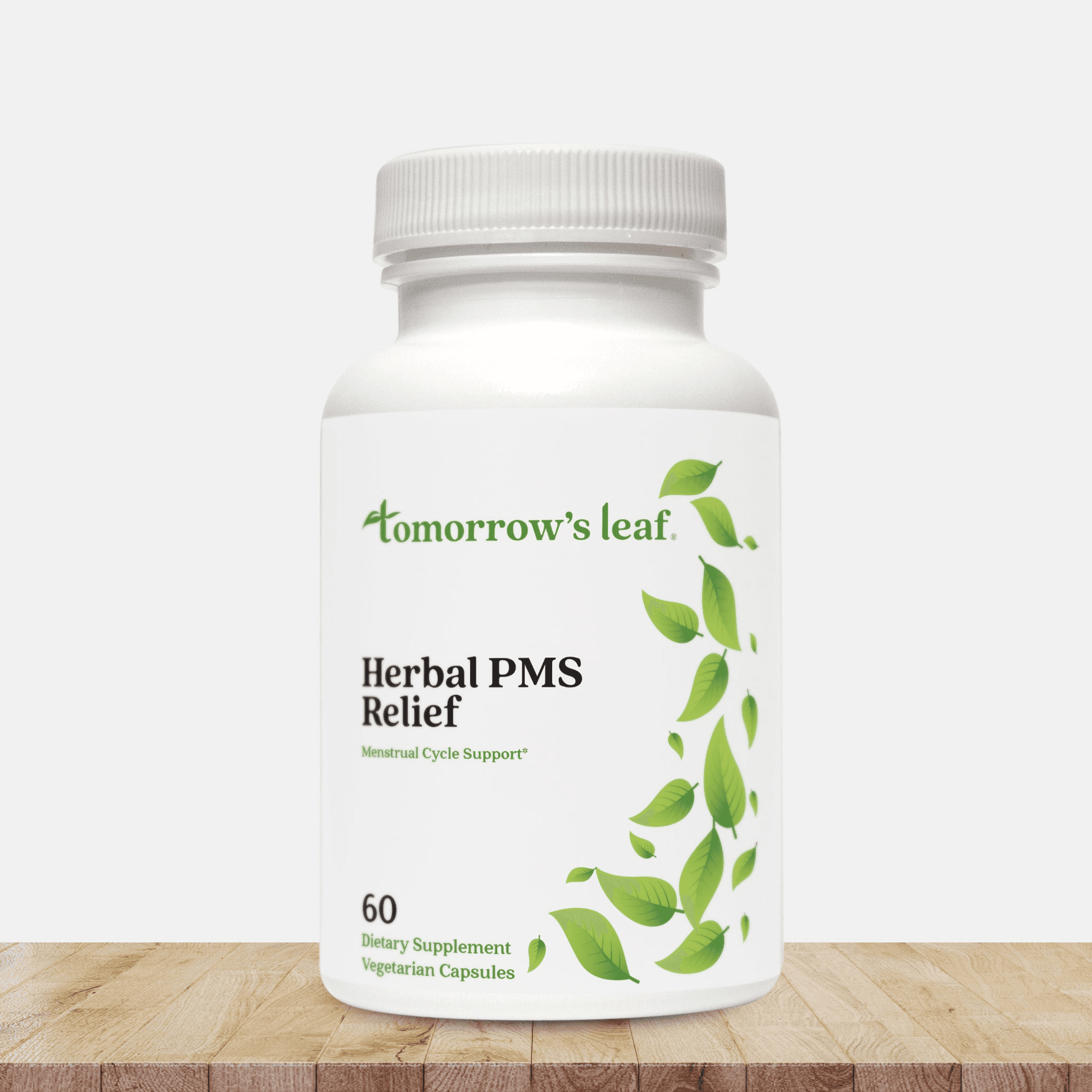 Tomorrow's leaf Herbal PMS Relief bottle, 60 vegetarian capsules