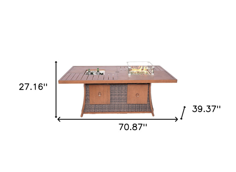 71" Brown Aluminum Cooler Insert with Umbrella Hole - Sports & Outdoor