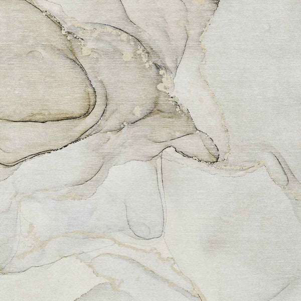 10' X 14' Beige And Ivory Abstract Washable Indoor Outdoor Area Rug