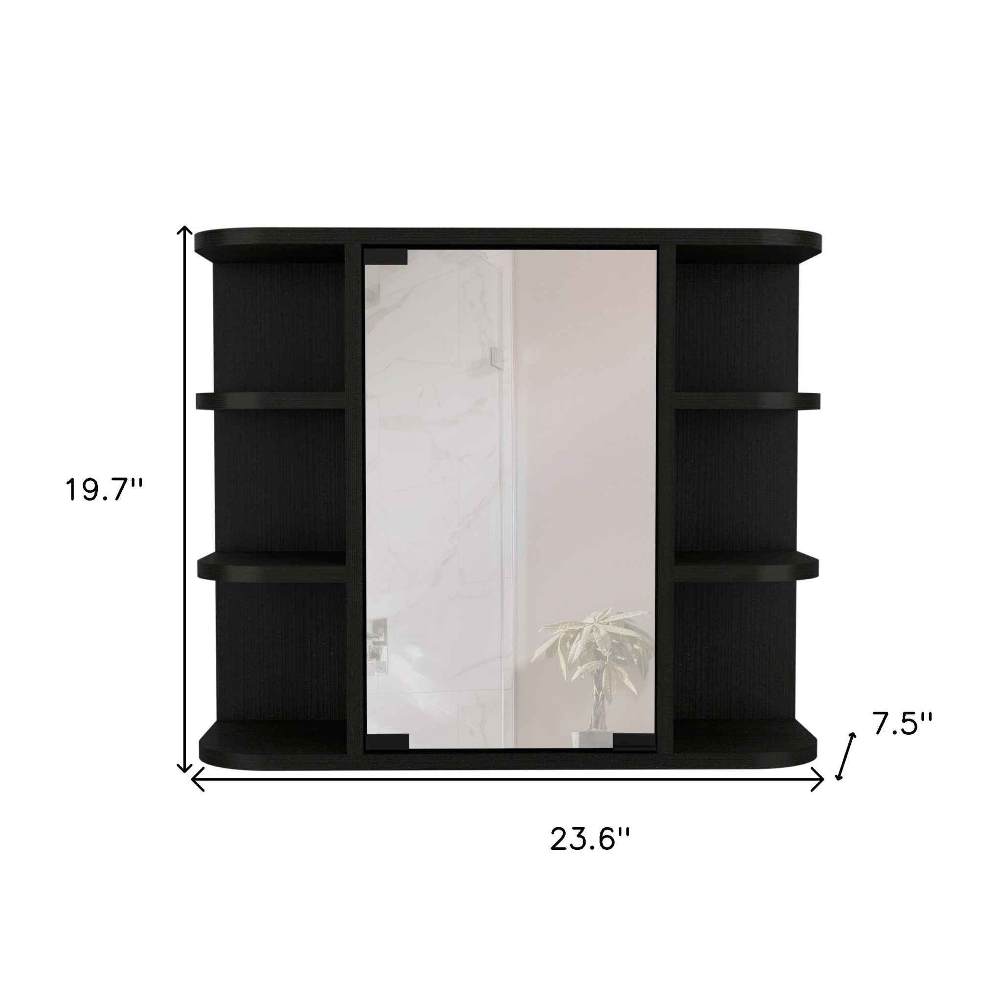 24" Black Wood Floating Bathroom Vanity