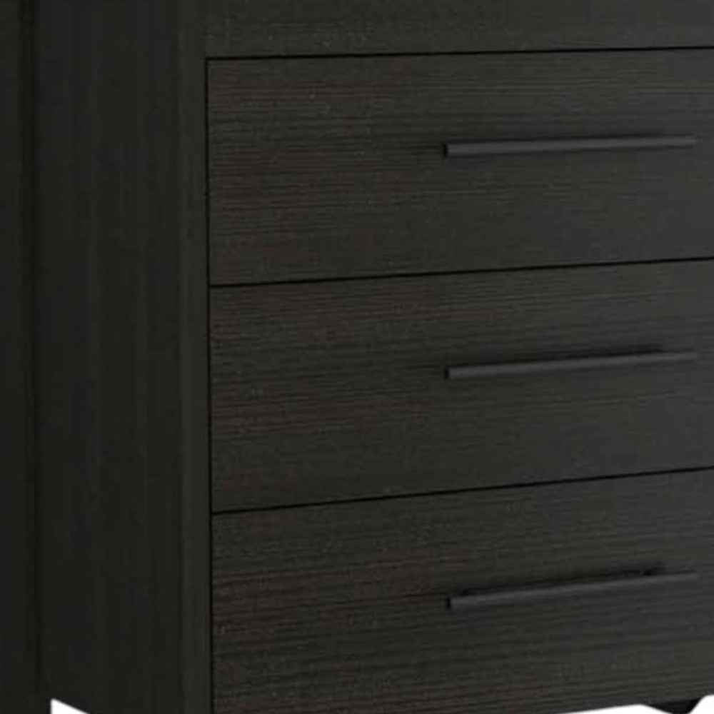 59" Black Six Drawer Double Dresser
