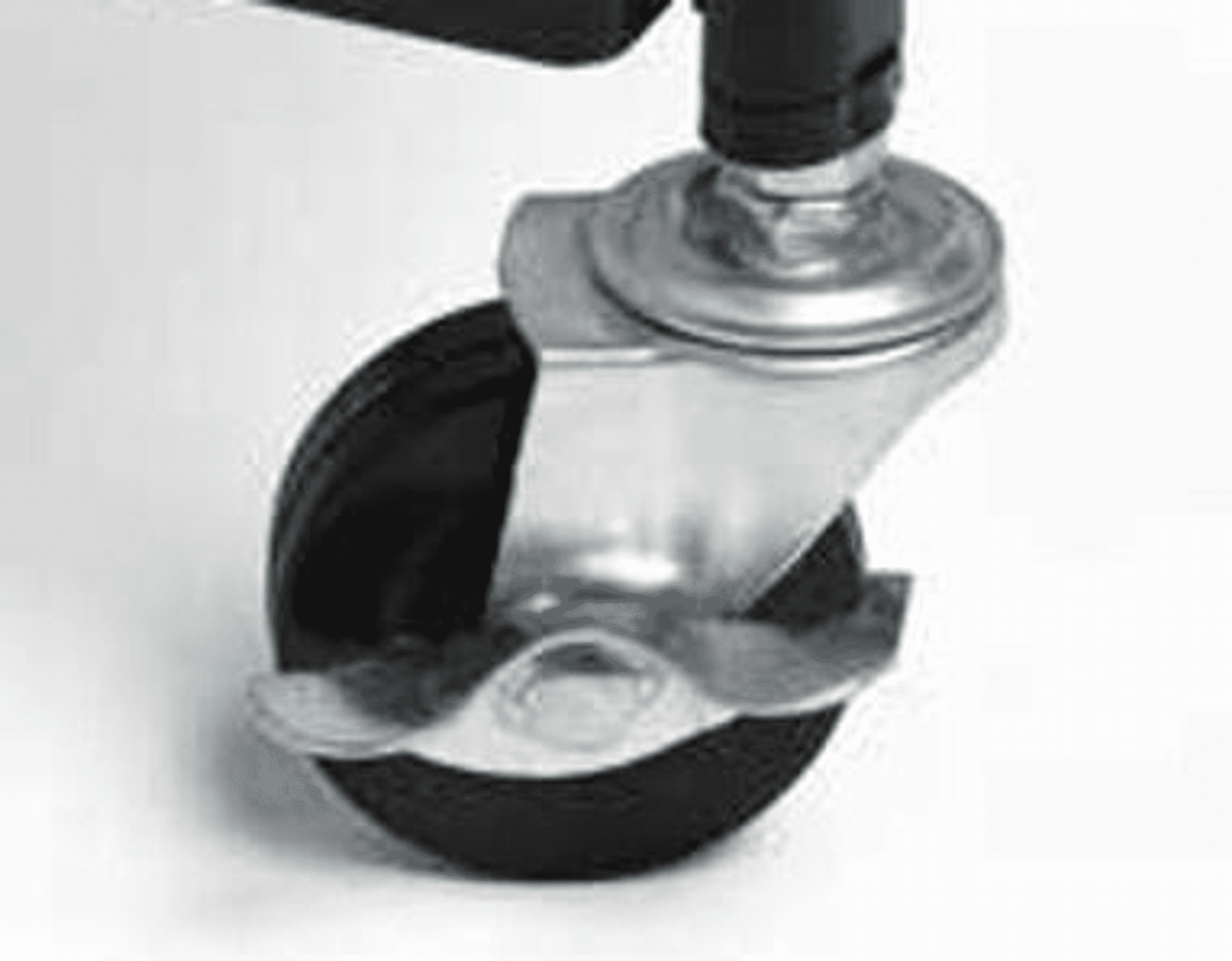 3-tier foldable rolling trolley caster wheel with black rubber and silver swivel mount