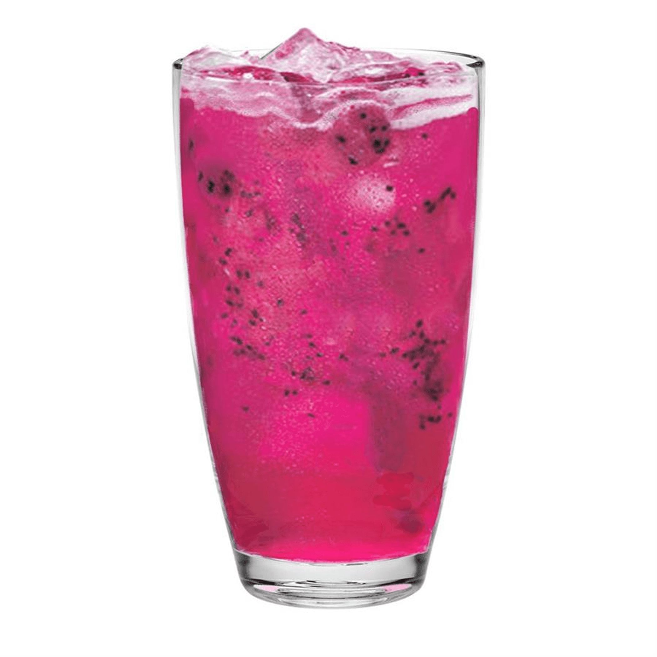 Clear acrylic highball tumbler filled with pink drink and ice, 19 oz