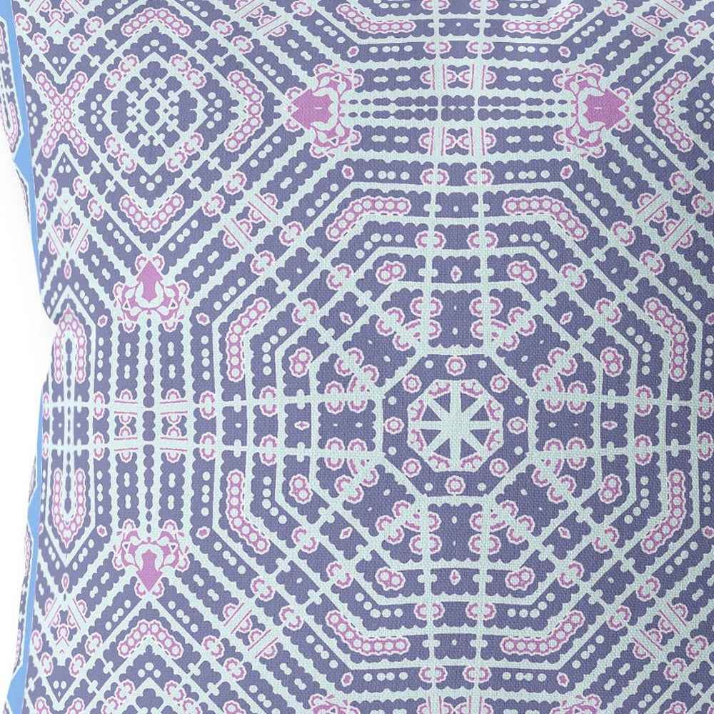 16” Lilac Blue Geostar Indoor Outdoor Throw Pillow