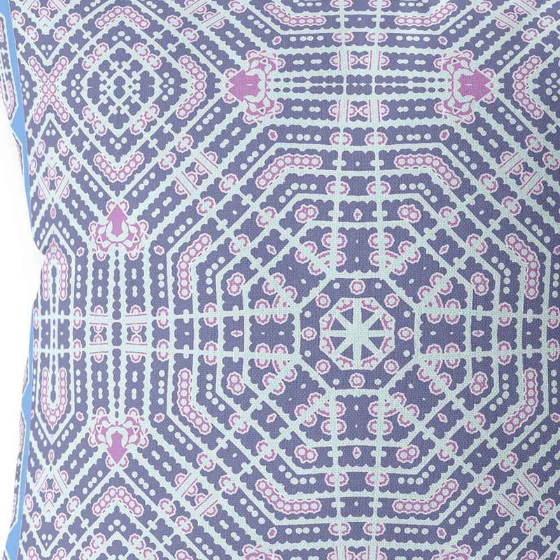 16” Lilac Blue Geostar Indoor Outdoor Throw Pillow