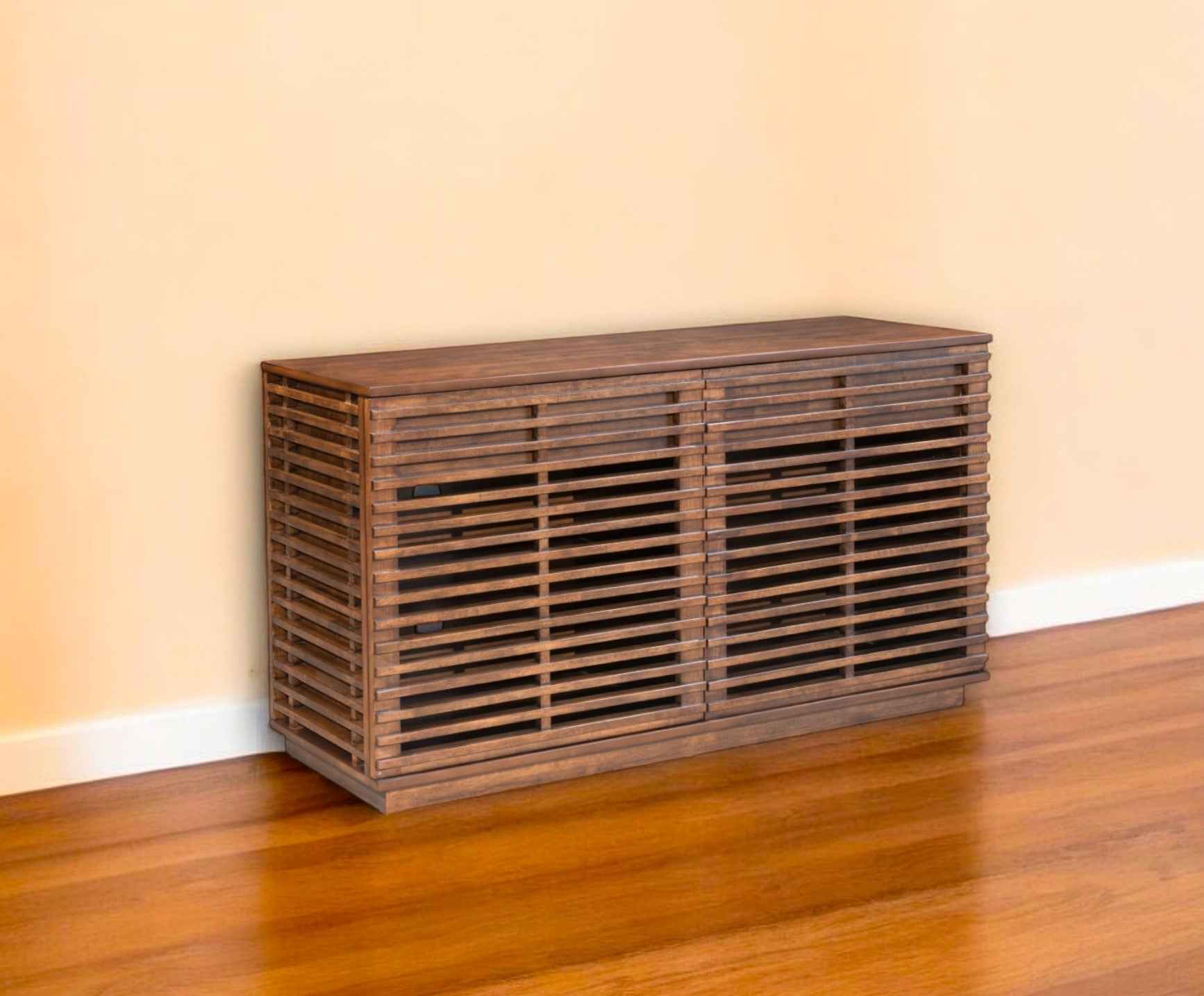 54" Brown Enclosed Storage TV Stand