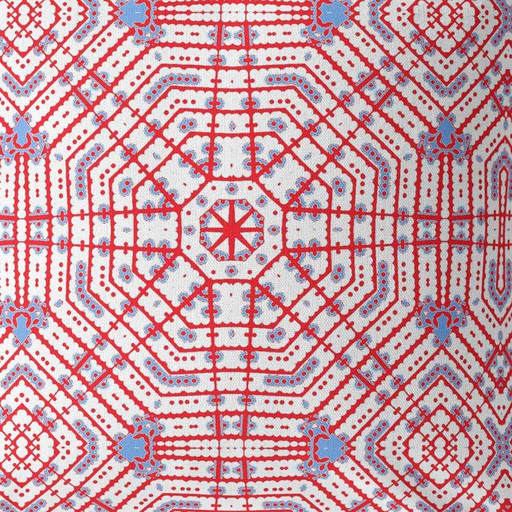 26” Red White Geostar Indoor Outdoor Throw Pillow