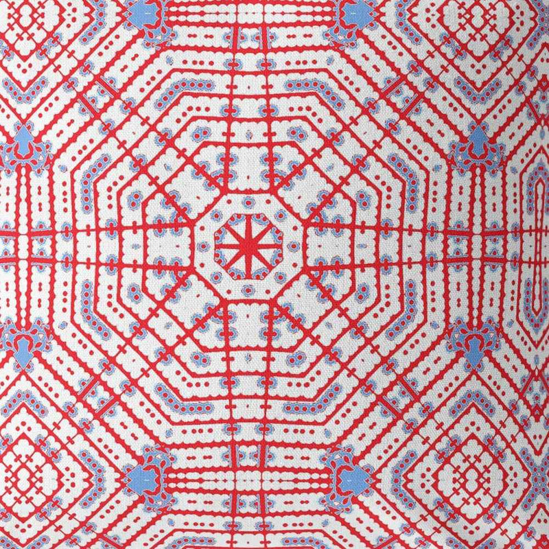 26” Red White Geostar Indoor Outdoor Throw Pillow