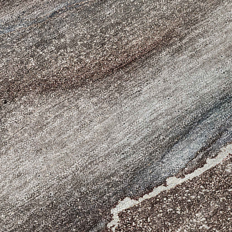 2' X 8' Taupe Abstract Washable Indoor Outdoor Runner Rug