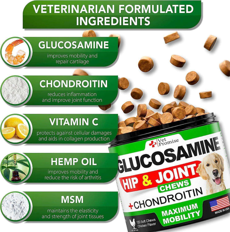 (2 Pack) Glucosamine for Dogs   Hip and Joint Chews - Pet Supplies