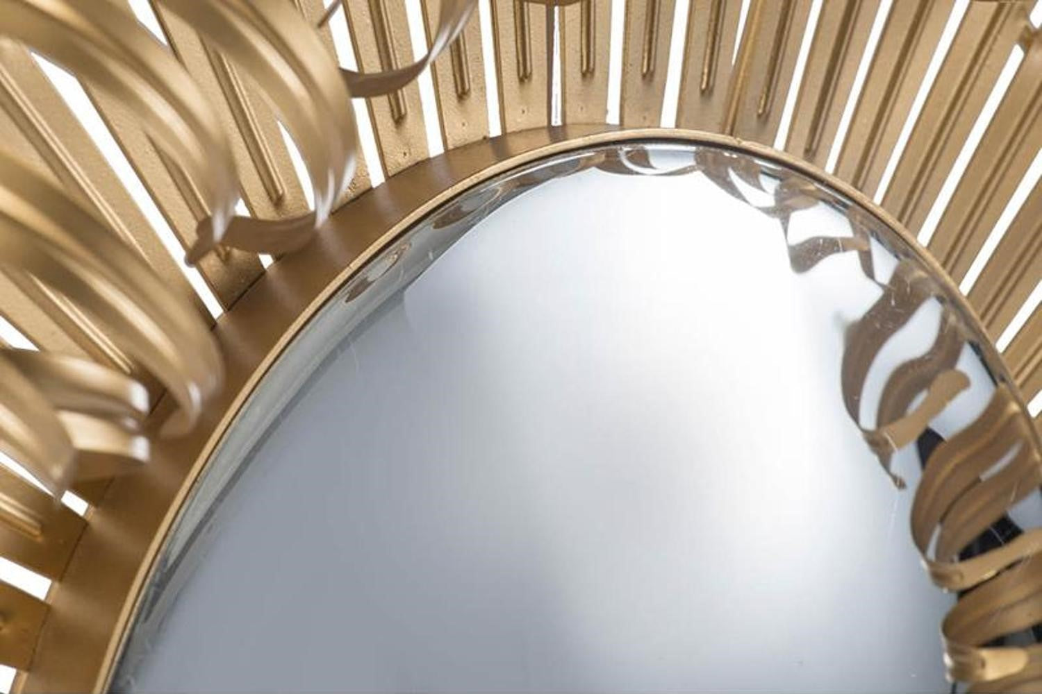 27" Gold Sunburst Iron Framed Accent Mirror - Bed & Bath