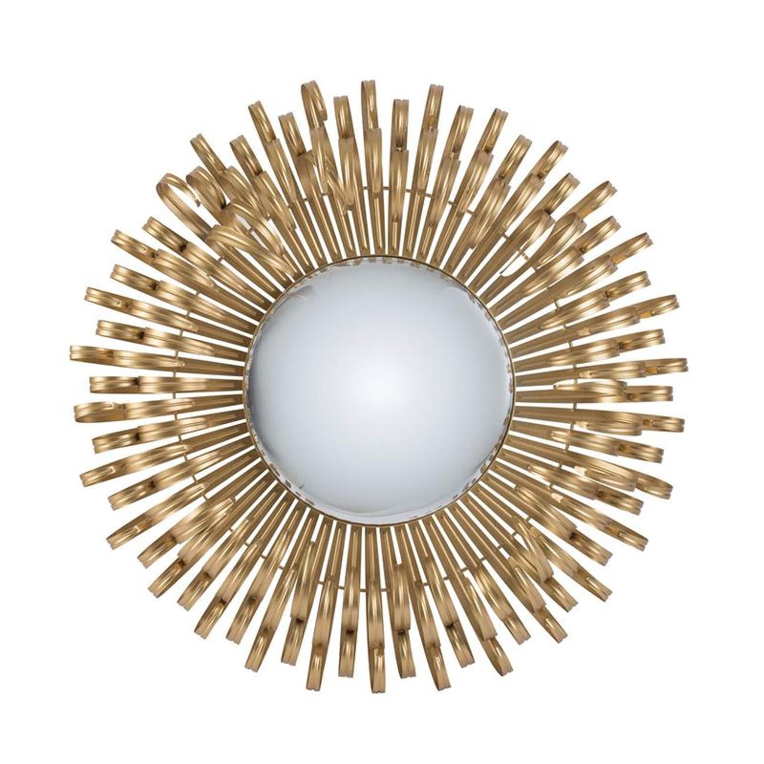 27" Gold Sunburst Iron Framed Accent Mirror - Bed & Bath