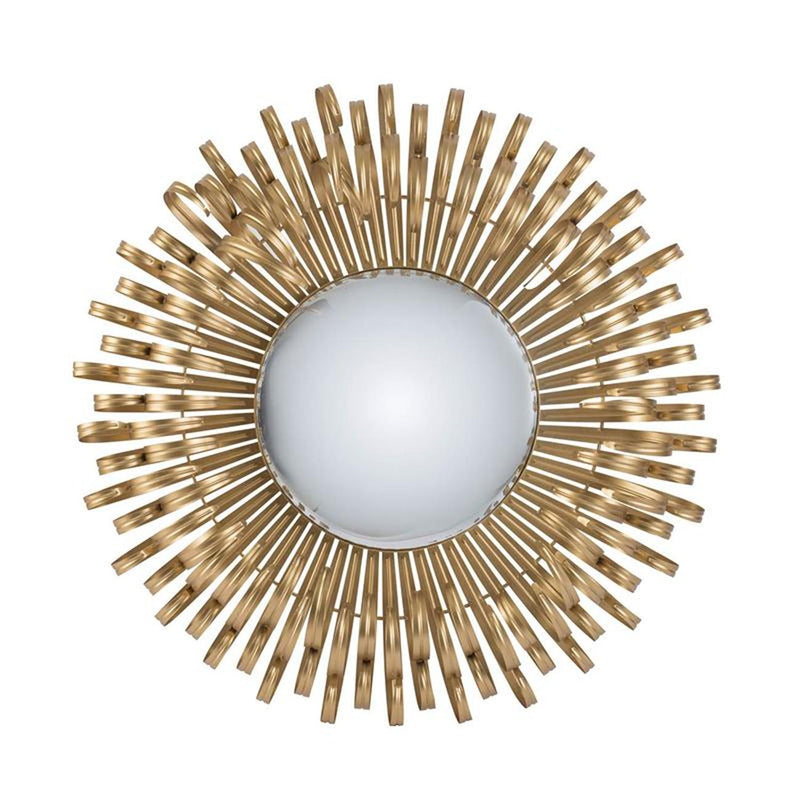 27" Gold Sunburst Iron Framed Accent Mirror - Bed & Bath