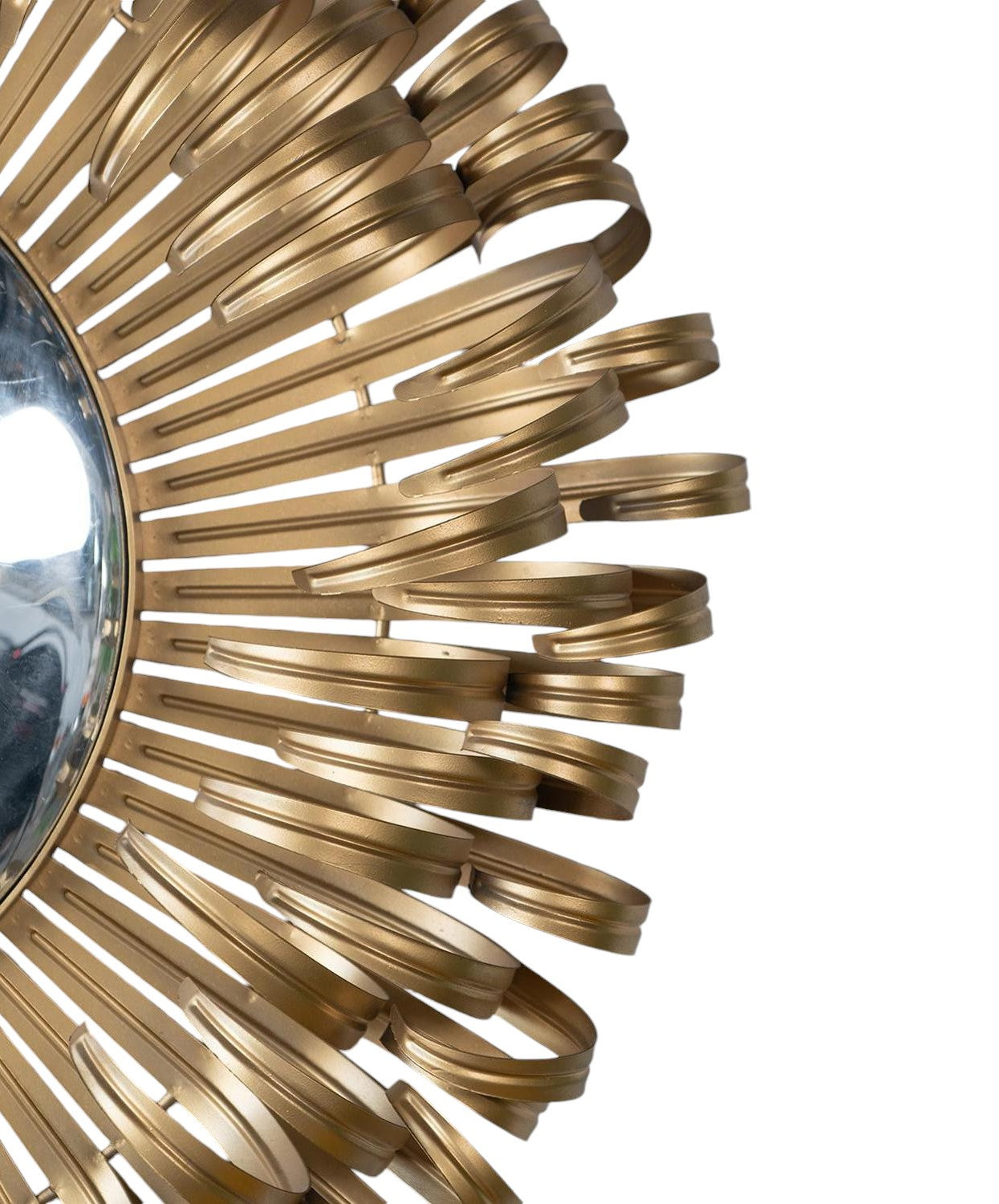 27" Gold Sunburst Iron Framed Accent Mirror - Bed & Bath