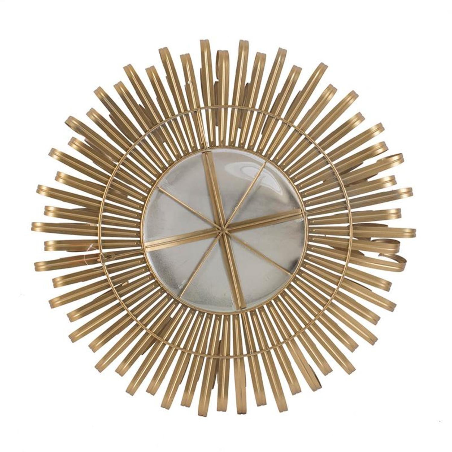 27" Gold Sunburst Iron Framed Accent Mirror - Bed & Bath