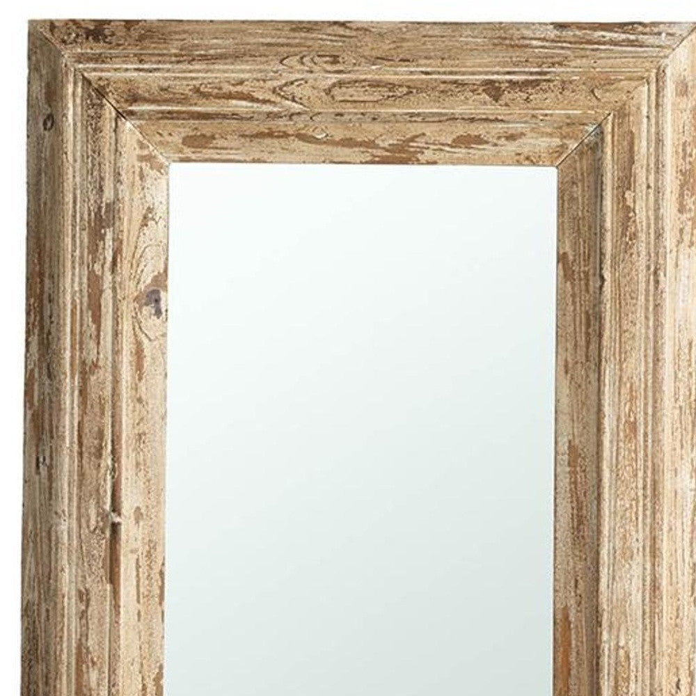 39" Natural Distressed Wood Framed Accent Mirror - Bed & Bath