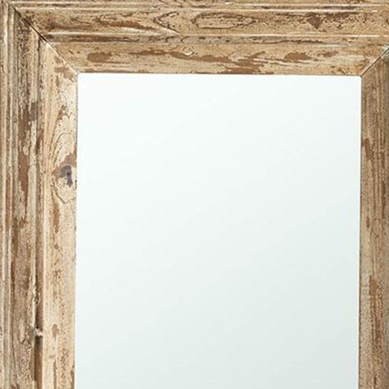 39" Natural Distressed Wood Framed Accent Mirror - Bed & Bath