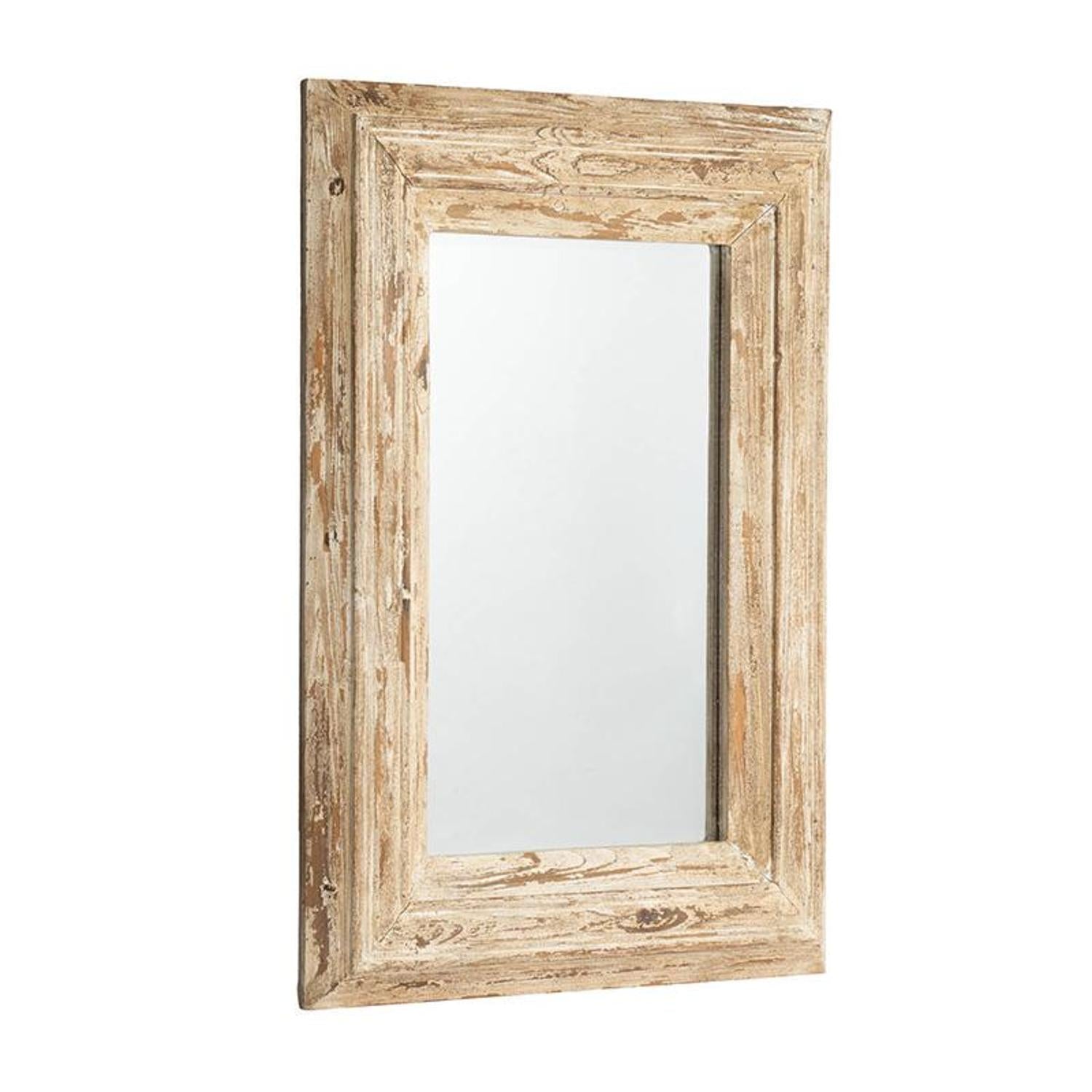 39" Natural Distressed Wood Framed Accent Mirror - Bed & Bath