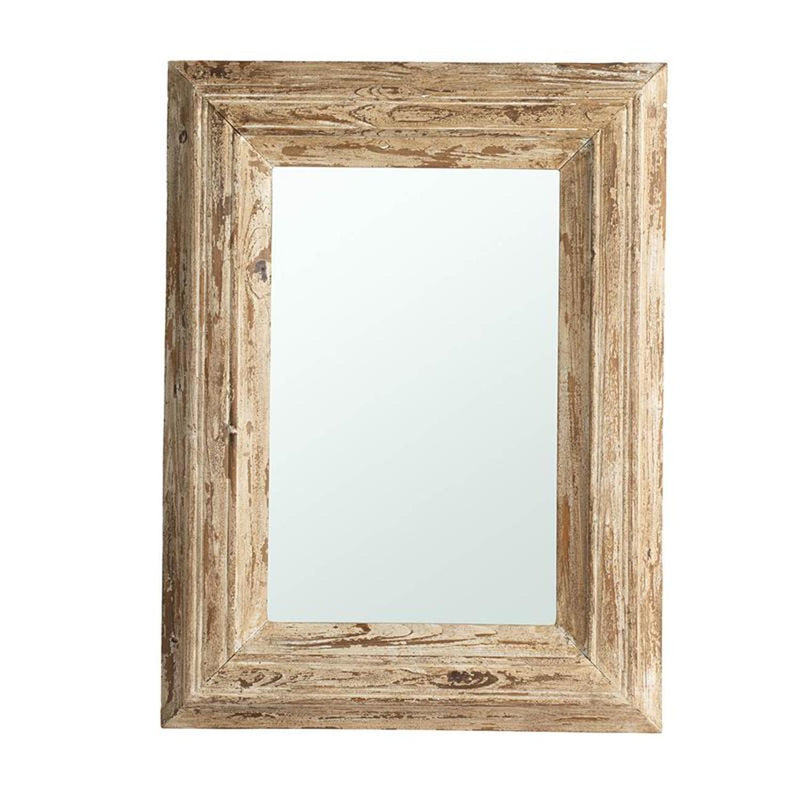 39" Natural Distressed Wood Framed Accent Mirror - Bed & Bath