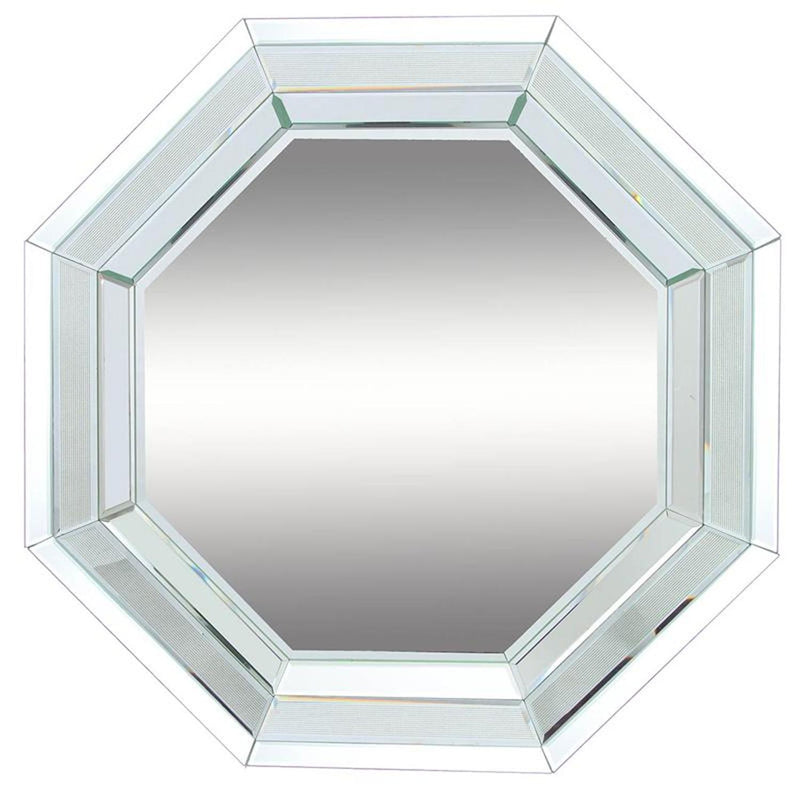 28" Silver Octagon Glass Framed Accent Mirror - Bed & Bath
