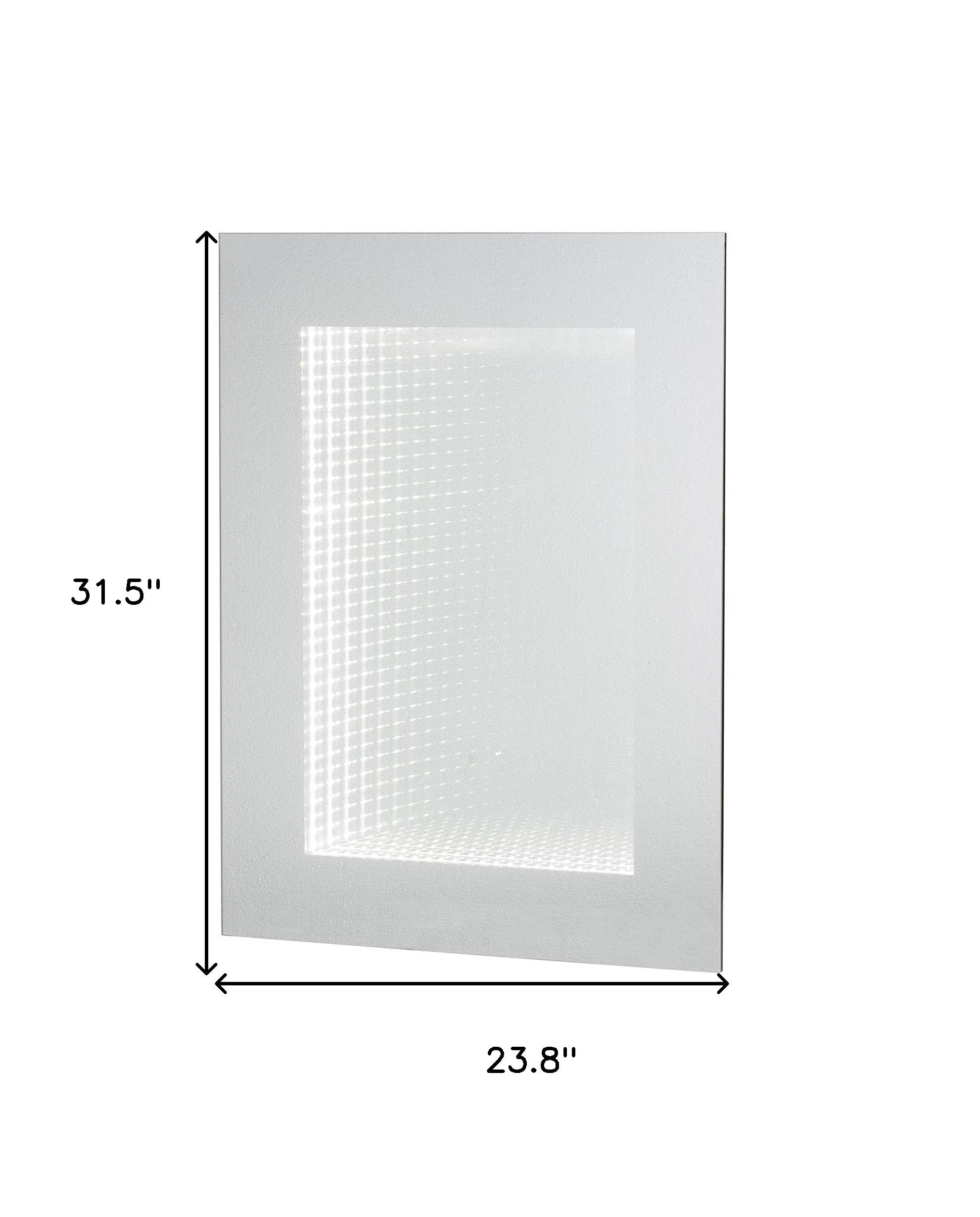32" Silver Lighted Frame Accent Mirror - Bed & Bath