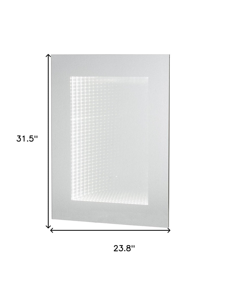 32" Silver Lighted Frame Accent Mirror - Bed & Bath