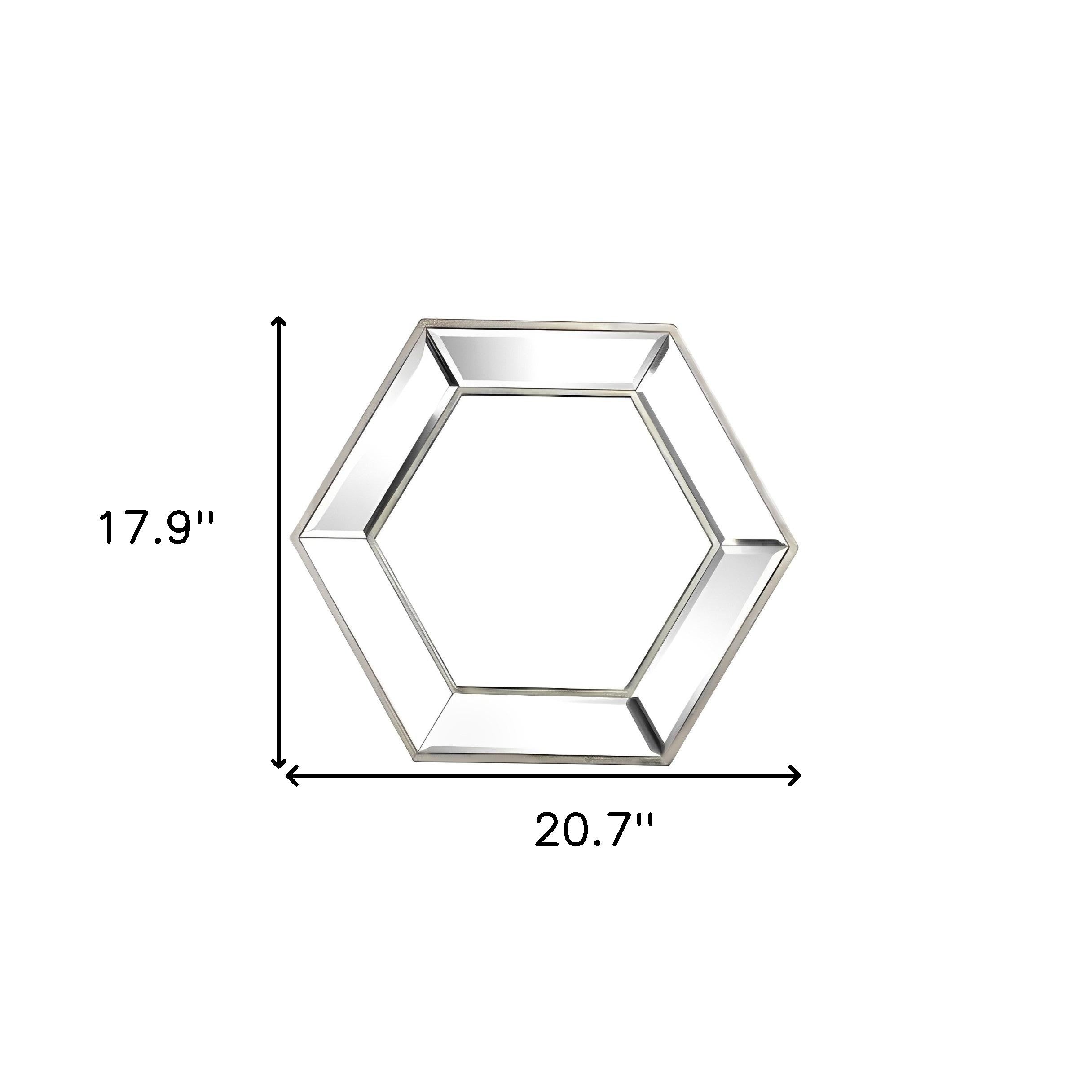 18" Silver Hexagon Glass Framed Accent Mirror - Bed & Bath