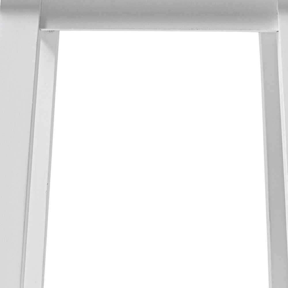 20" White Solid Wood Backless Bar Chair