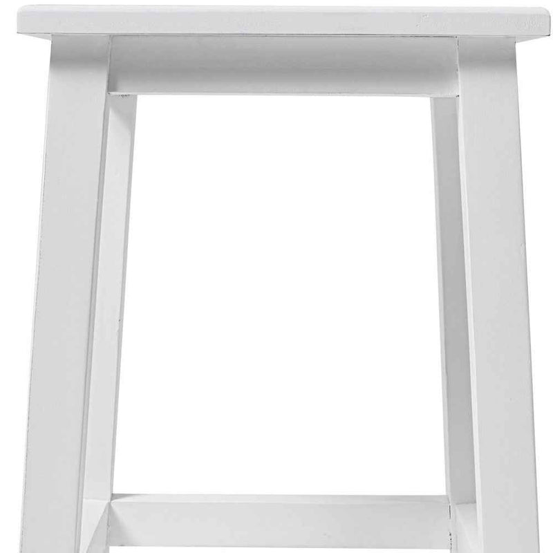 20" White Solid Wood Backless Bar Chair