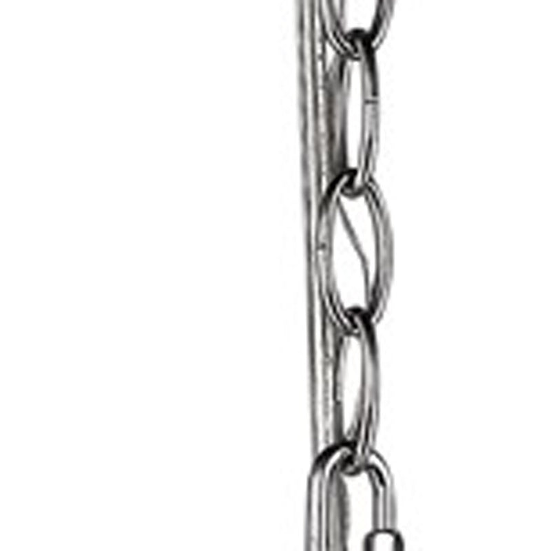 Silver Candle Style Five Light Metal and Crystals Dimmable Chandelier With White Shades - Lighting