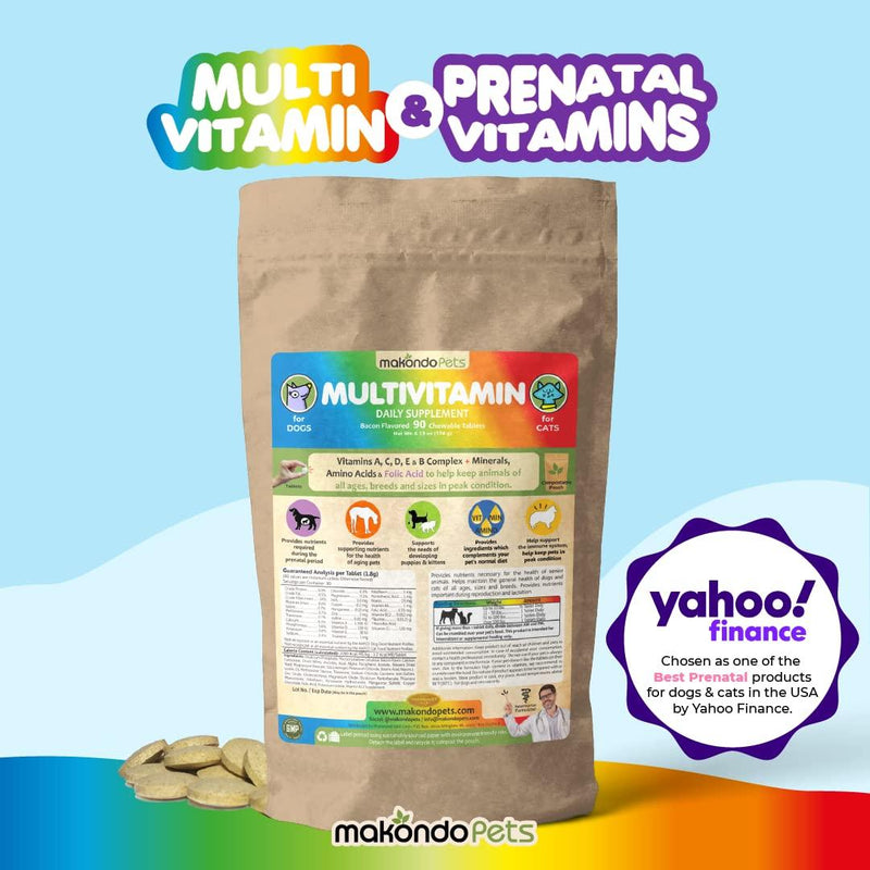 Prenatal Dog Vitamins – Multivitamin for Dogs and Cats with Folic Acid Minerals and Amino Acids. Ideal for Pregnant Breast…