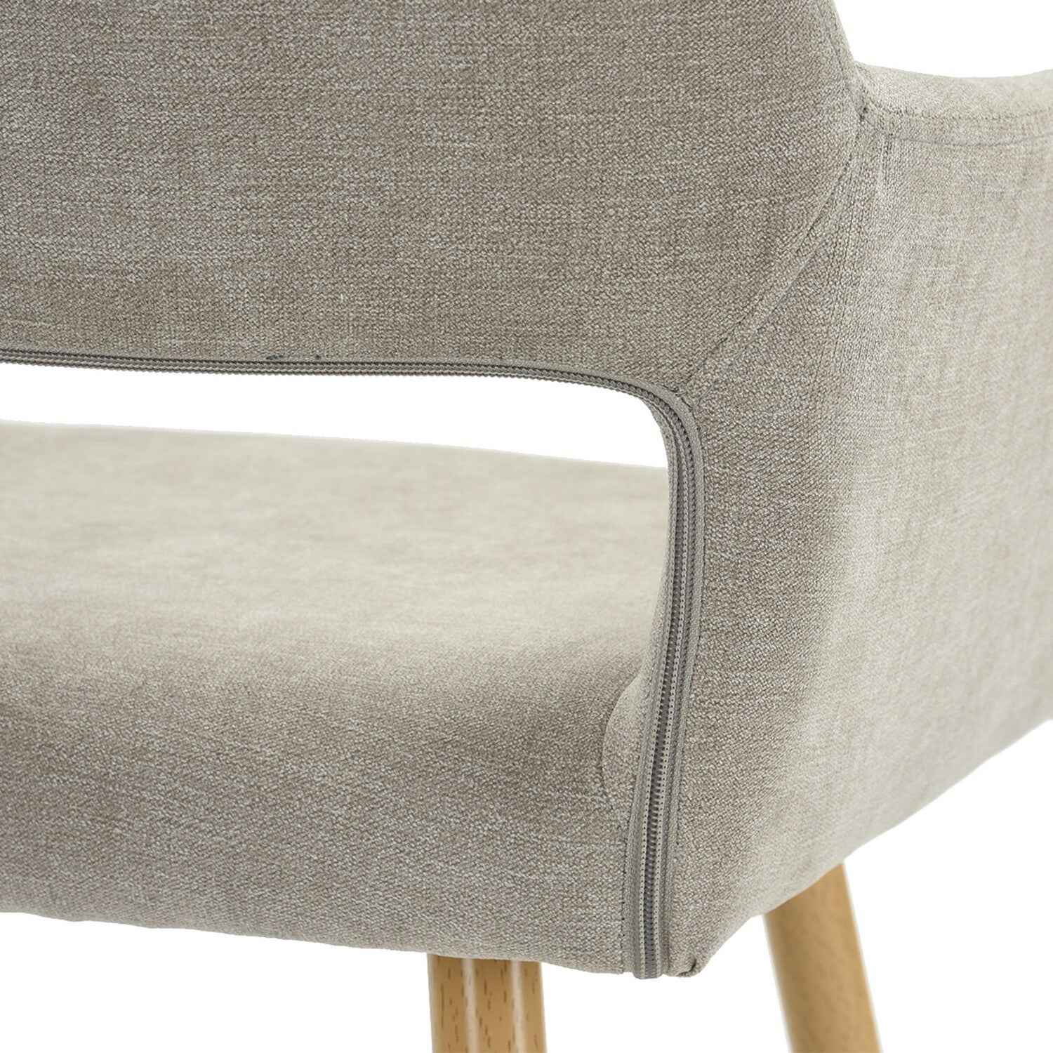 22" Gray and Brown Upholstered Arm Chair