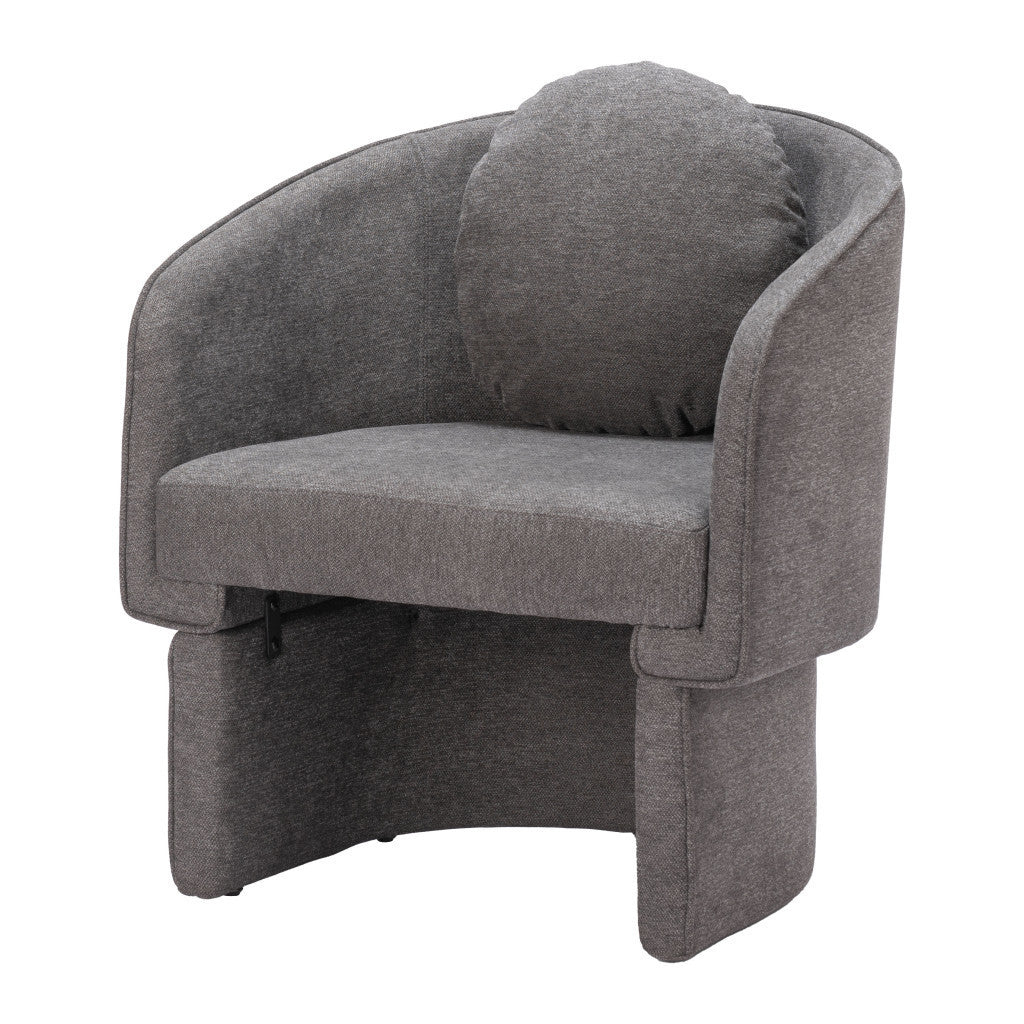 28" Gray Upholstered Club Chair And Toss Pillow - Living Room