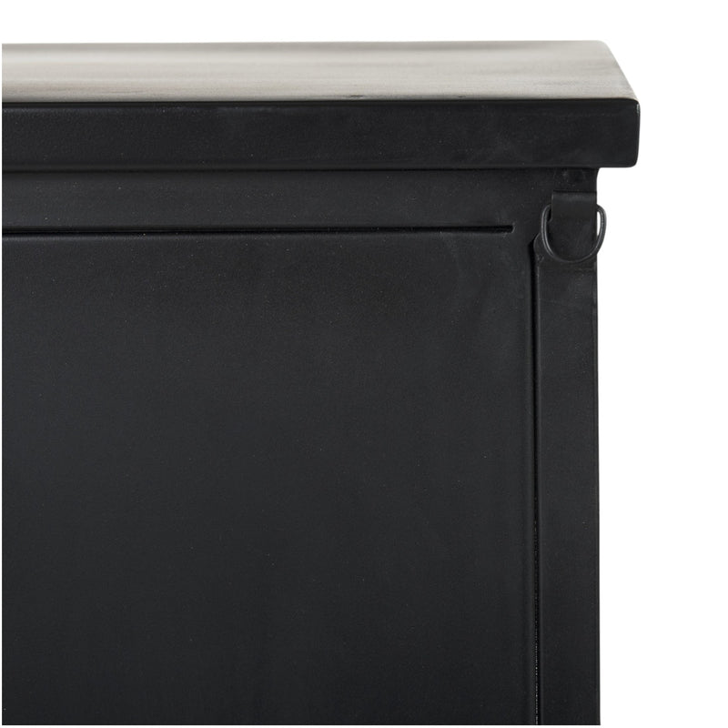 41" Black Iron Sideboard with Two Glass Doors - Kitchen & Dining